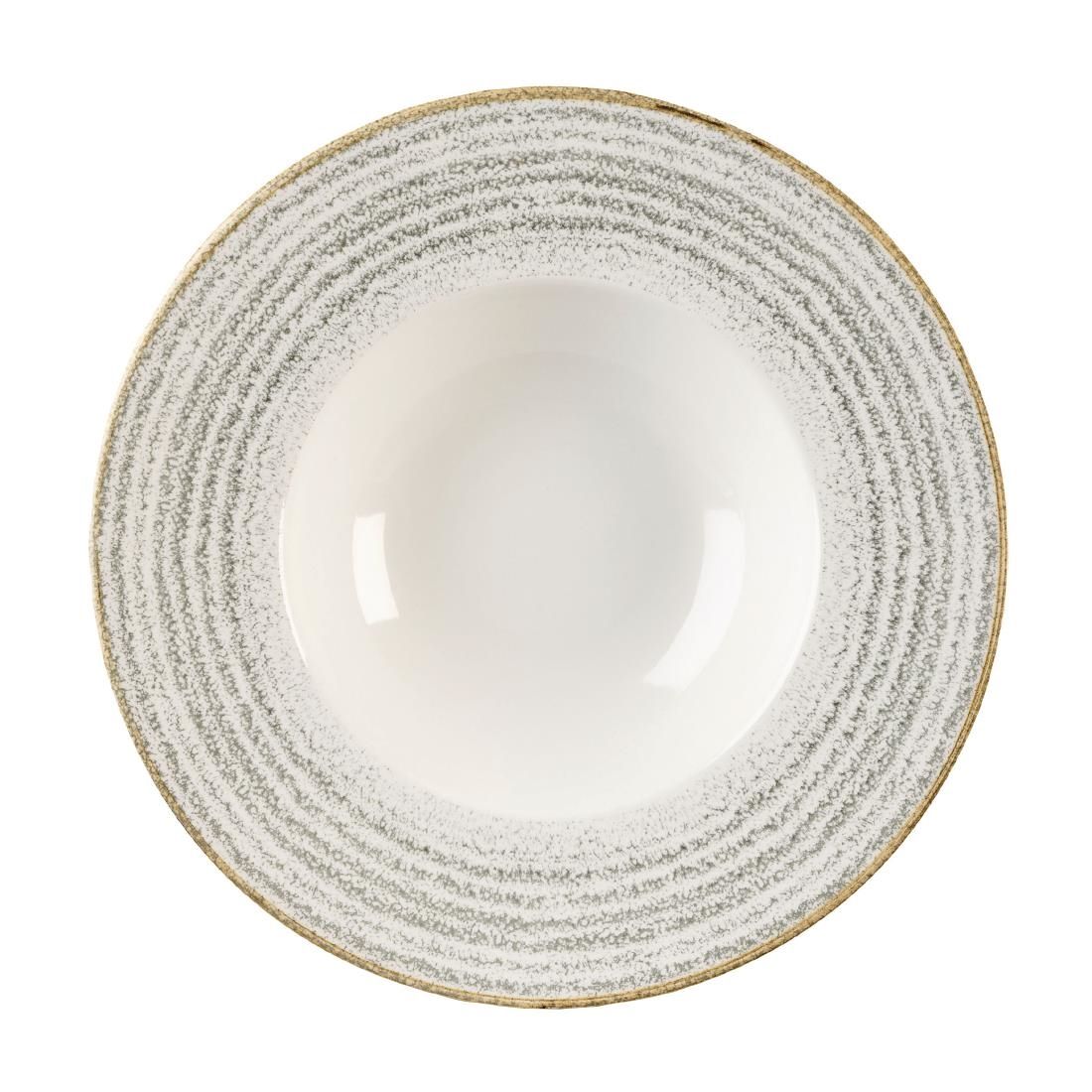 DM442 Churchill Studio Prints Homespun Stone Grey Wide Rim Bowl 280mm (Pack of 12) JD Catering Equipment Solutions Ltd