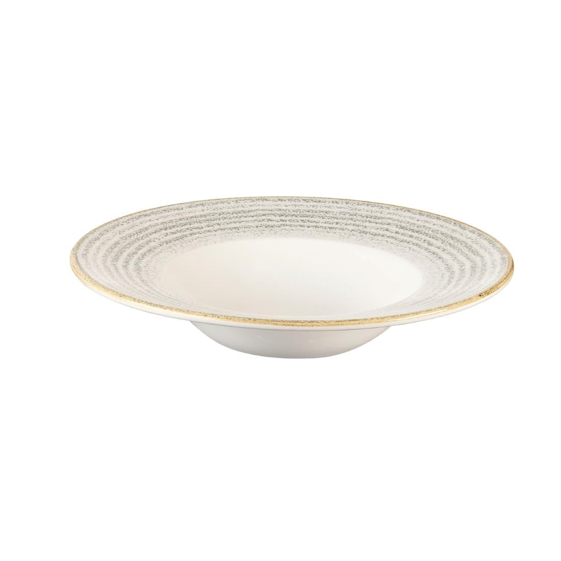 DM442 Churchill Studio Prints Homespun Stone Grey Wide Rim Bowl 280mm (Pack of 12) JD Catering Equipment Solutions Ltd