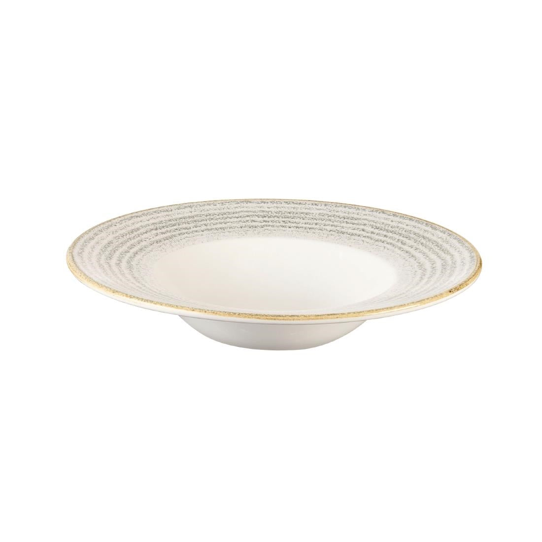 DM443 Churchill Studio Prints Homespun Stone Grey Wide Rim Bowl 240mm (Pack of 12) JD Catering Equipment Solutions Ltd