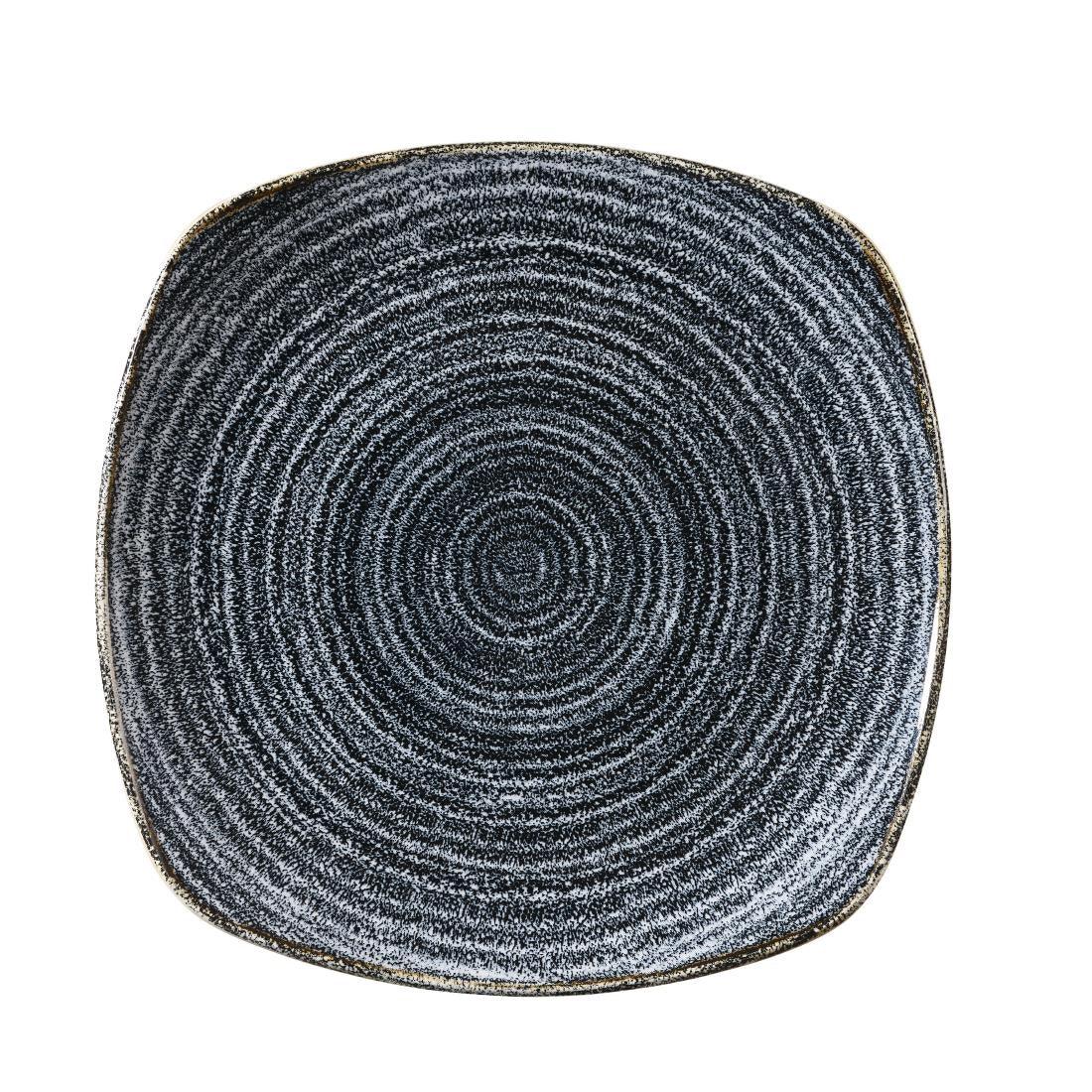 DM444 Churchill Studio Prints Homespun Charcoal Black Square Plate 252mm - JD Catering Equipment Solutions Ltd