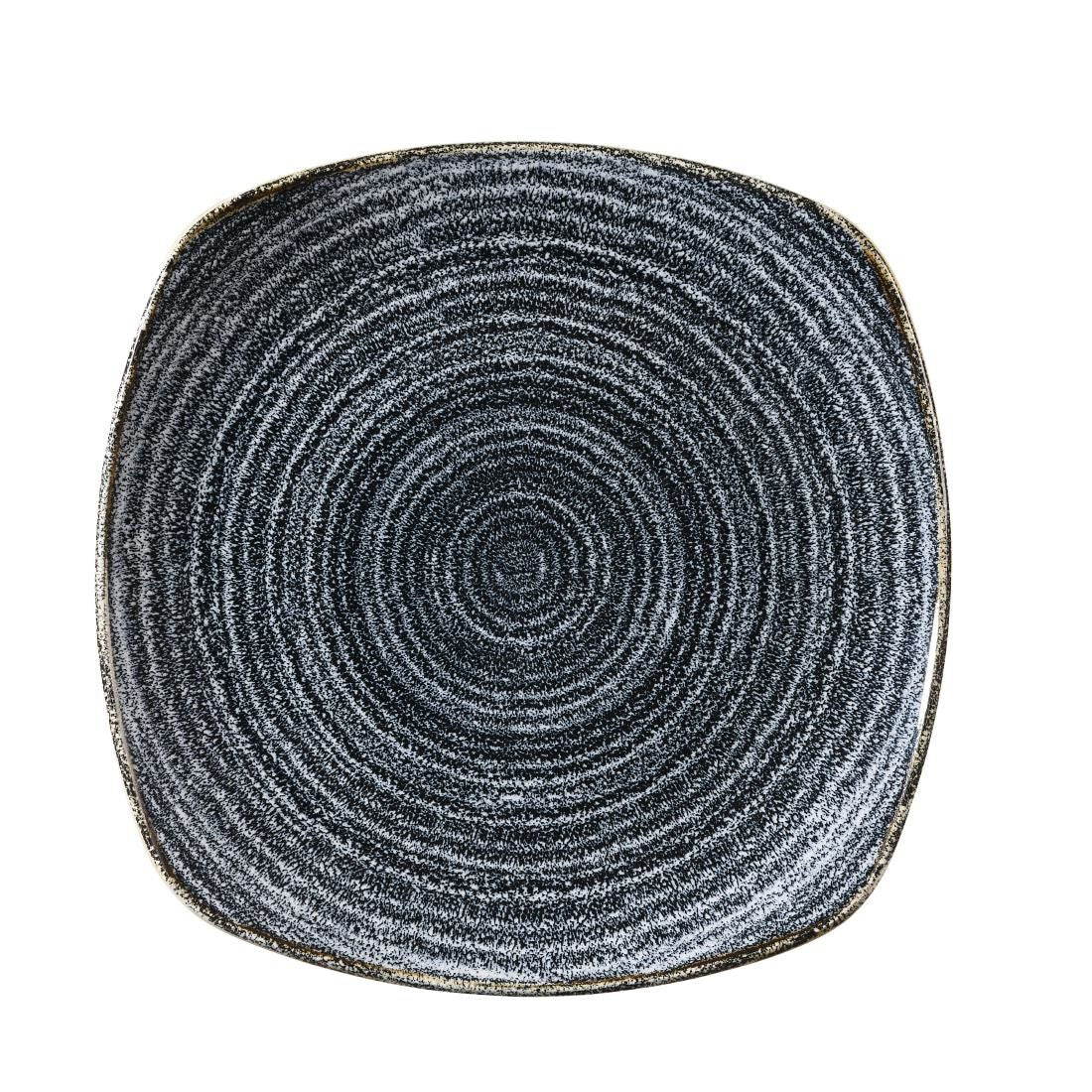 DM444 Churchill Studio Prints Homespun Charcoal Black Square Plate 252mm JD Catering Equipment Solutions Ltd