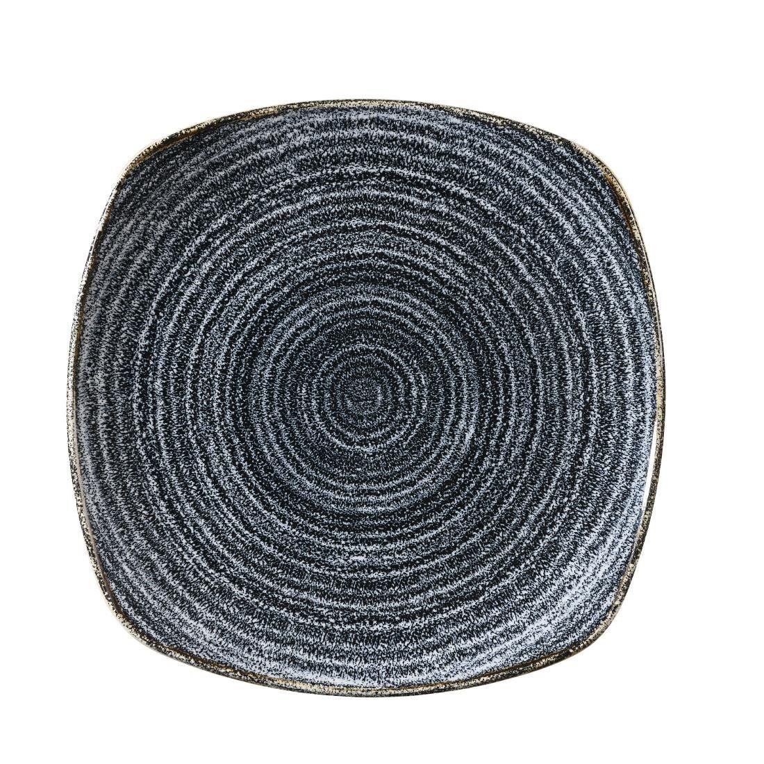 DM444 Churchill Studio Prints Homespun Charcoal Black Square Plate 252mm - JD Catering Equipment Solutions Ltd