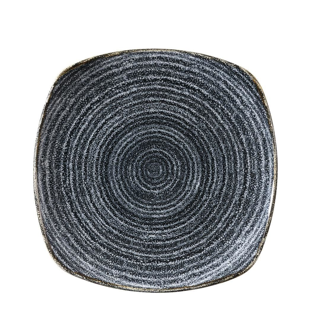 DM445 Churchill Studio Prints Homespun Charcoal Black Square Plate 215mm JD Catering Equipment Solutions Ltd