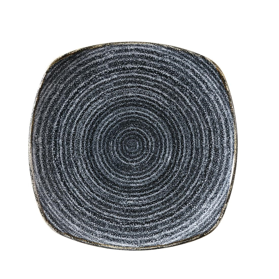 DM445 Churchill Studio Prints Homespun Charcoal Black Square Plate 215mm JD Catering Equipment Solutions Ltd