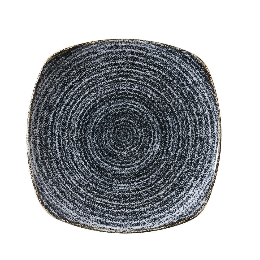 DM445 Churchill Studio Prints Homespun Charcoal Black Square Plate 215mm - JD Catering Equipment Solutions Ltd