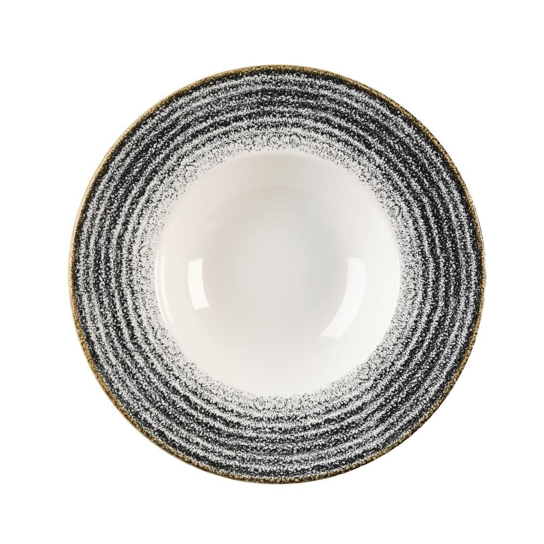 DM449 Churchill Studio Prints Homespun Charcoal Black Wide Rim Bowl 280mm JD Catering Equipment Solutions Ltd