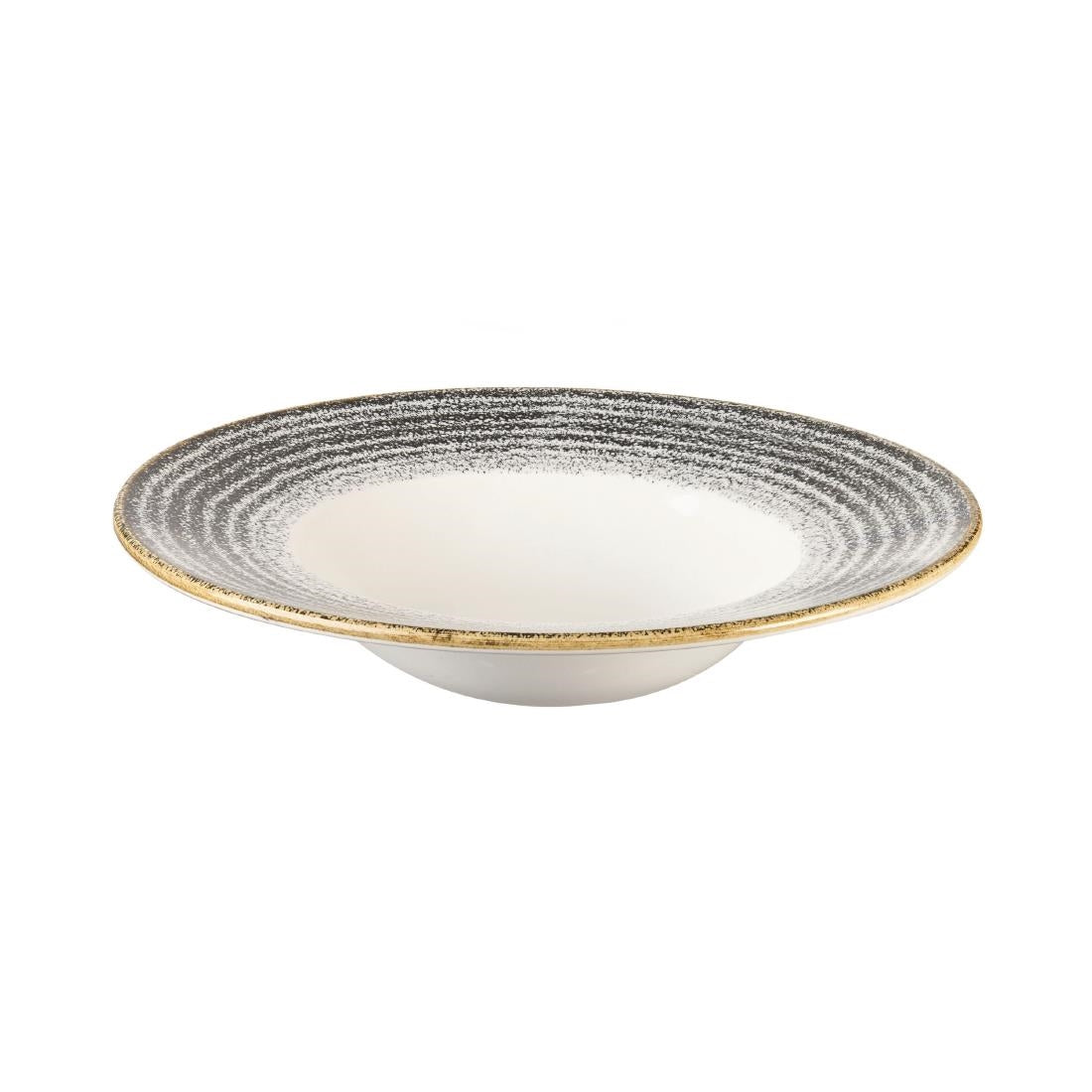 DM449 Churchill Studio Prints Homespun Charcoal Black Wide Rim Bowl 280mm JD Catering Equipment Solutions Ltd