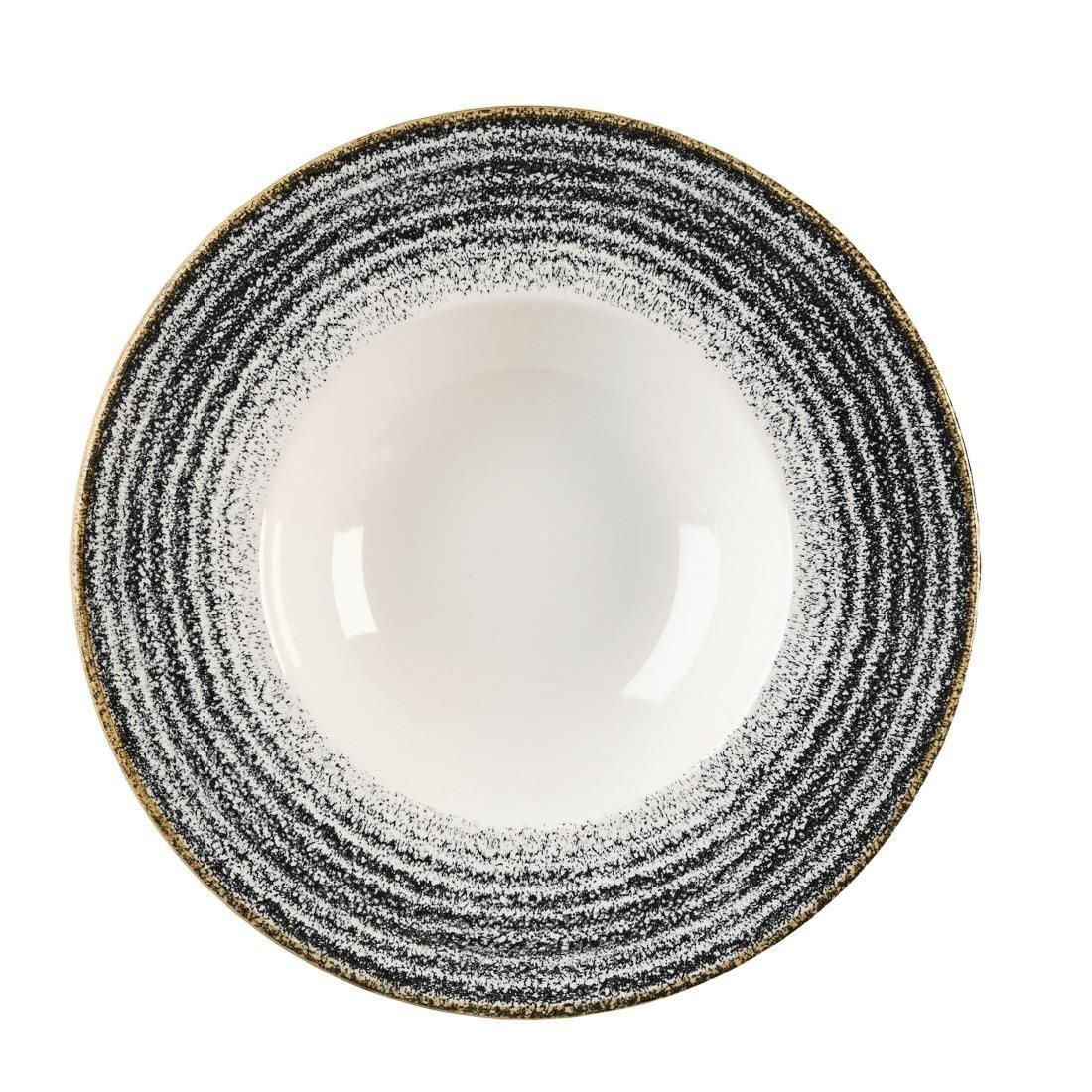 DM450 Churchill Studio Prints Homespun Charcoal Black Wide Rim Bowl 240mm - JD Catering Equipment Solutions Ltd