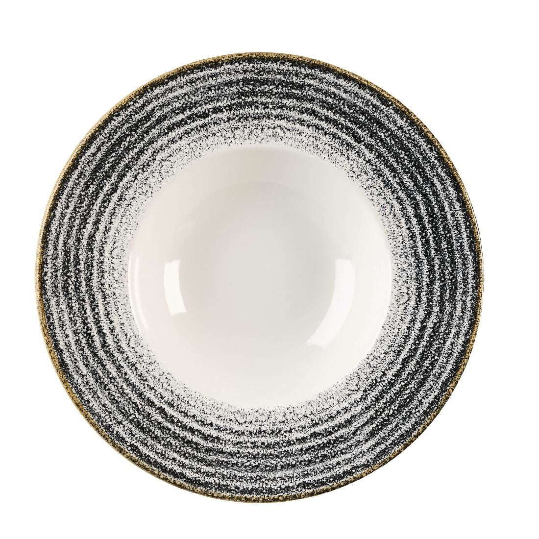 DM450 Churchill Studio Prints Homespun Charcoal Black Wide Rim Bowl 240mm JD Catering Equipment Solutions Ltd