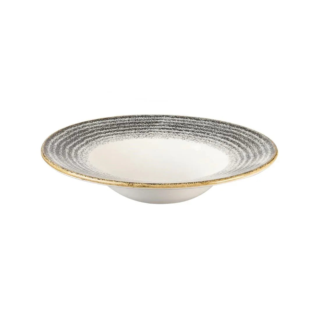 DM450 Churchill Studio Prints Homespun Charcoal Black Wide Rim Bowl 240mm - JD Catering Equipment Solutions Ltd