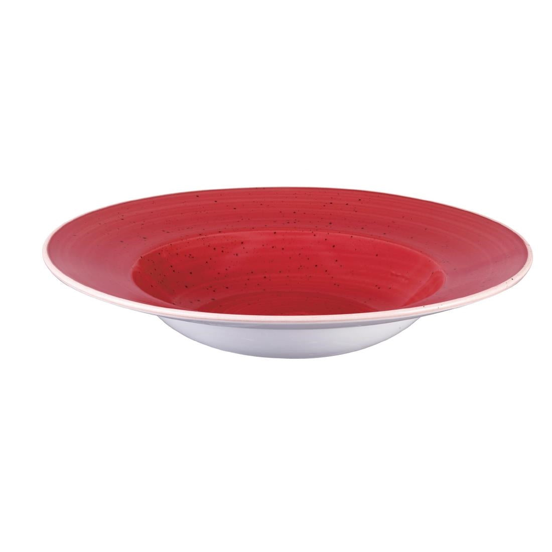 DM466 Churchill Stonecast Round Wide Rim Bowl Berry Red 280mm (Pack of 12) JD Catering Equipment Solutions Ltd