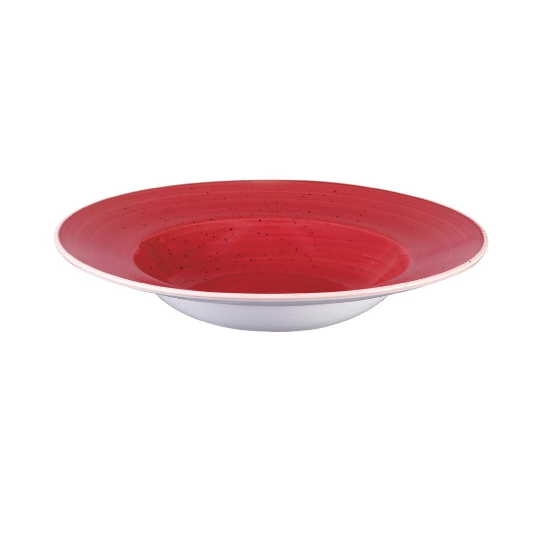 DM467 Churchill Stonecast Round Wide Rim Bowl Berry Red 240mm (Pack of 12) JD Catering Equipment Solutions Ltd