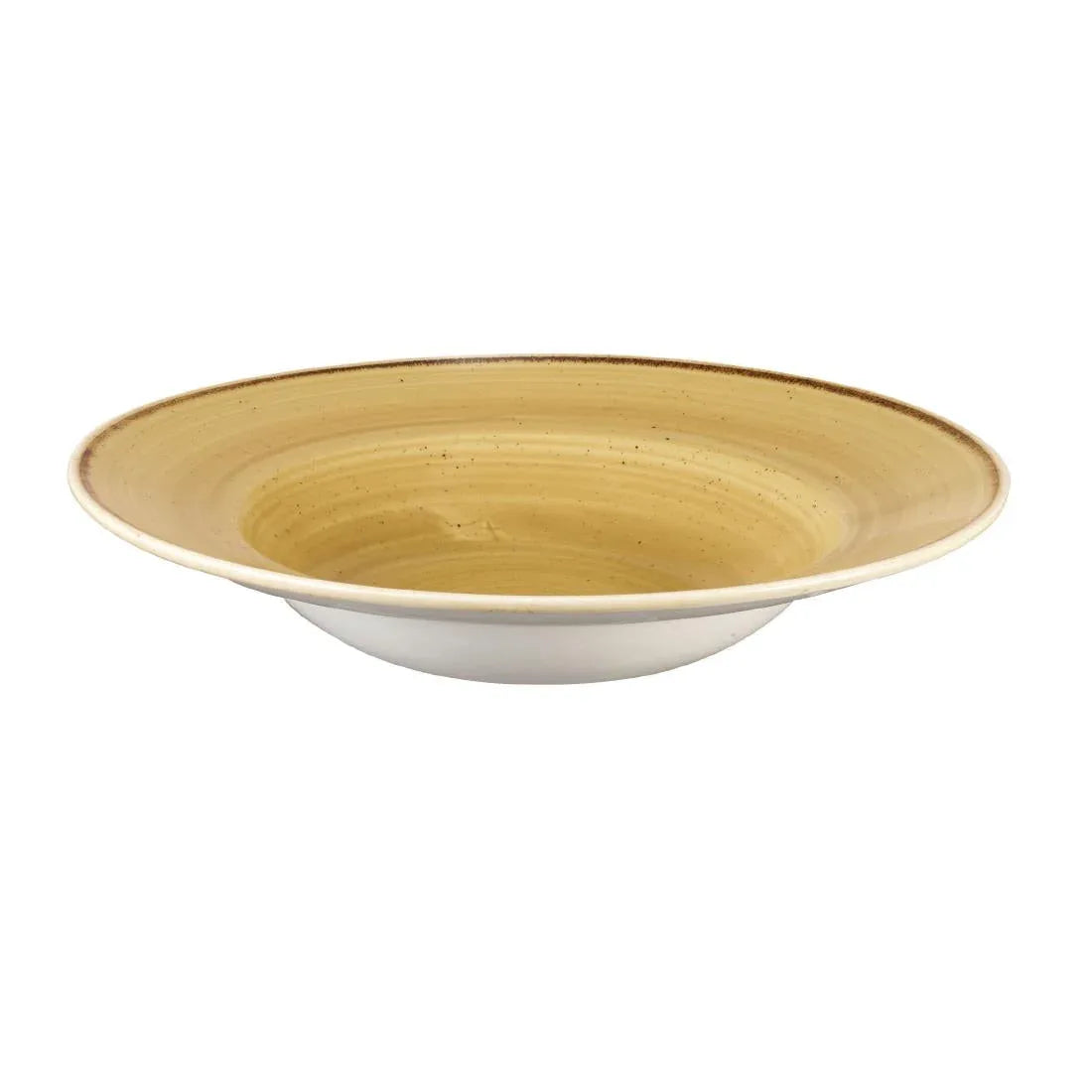 DM468 Churchill Stonecast Round Wide Rim Bowl Mustard Seed Yellow 280mm (Pack of 12) - JD Catering Equipment Solutions Ltd