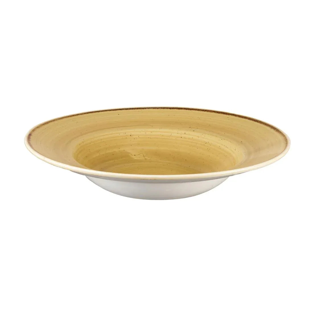 DM469 Churchill Stonecast Round Wide Rim Bowl Mustard Seed Yellow 240mm (Pack of 12) - JD Catering Equipment Solutions Ltd
