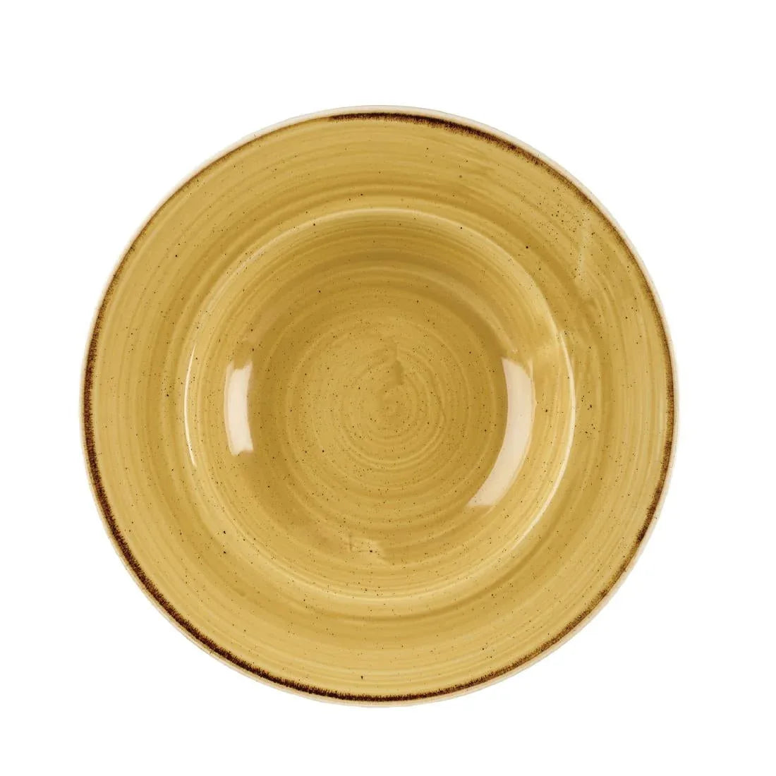 DM469 Churchill Stonecast Round Wide Rim Bowl Mustard Seed Yellow 240mm (Pack of 12) - JD Catering Equipment Solutions Ltd