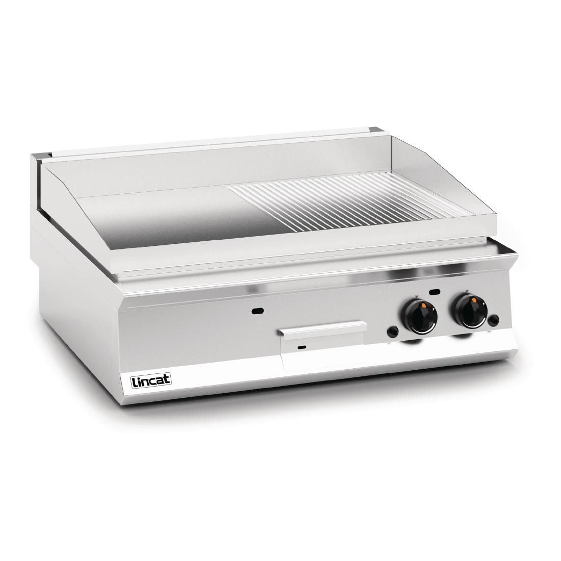 DM547 Lincat Opus 800 Half Ribbed Natural/LPG Griddle OG8202/R JD Catering Equipment Solutions Ltd
