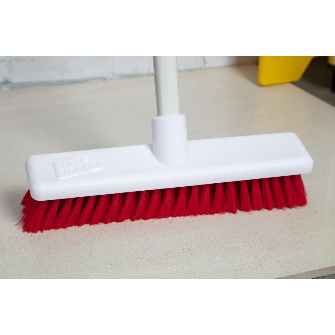 DN830 Jantex Hygiene Broom Soft Bristle Red 12in JD Catering Equipment Solutions Ltd