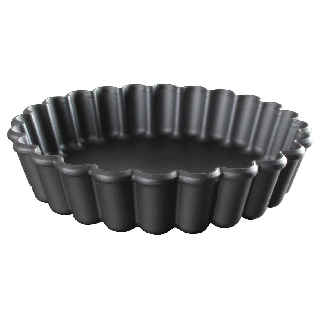 DN954 Matfer Bourgeat Exoglass Round Fluted Tartlet Mould 90mm (Pack of 12) JD Catering Equipment Solutions Ltd