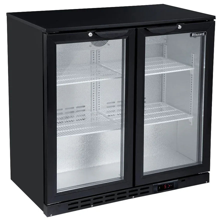 BLIZZARD Double Door Bar Bottle Cooler (202 Bottles) - JD Catering Equipment Solutions Ltd