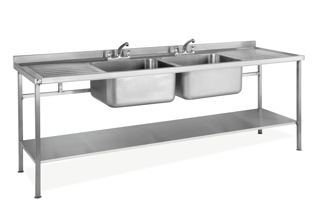Parry Sink Unit Self Assembly Double Bowl Double Drainer SINK1870DBDDFP 700mm deep