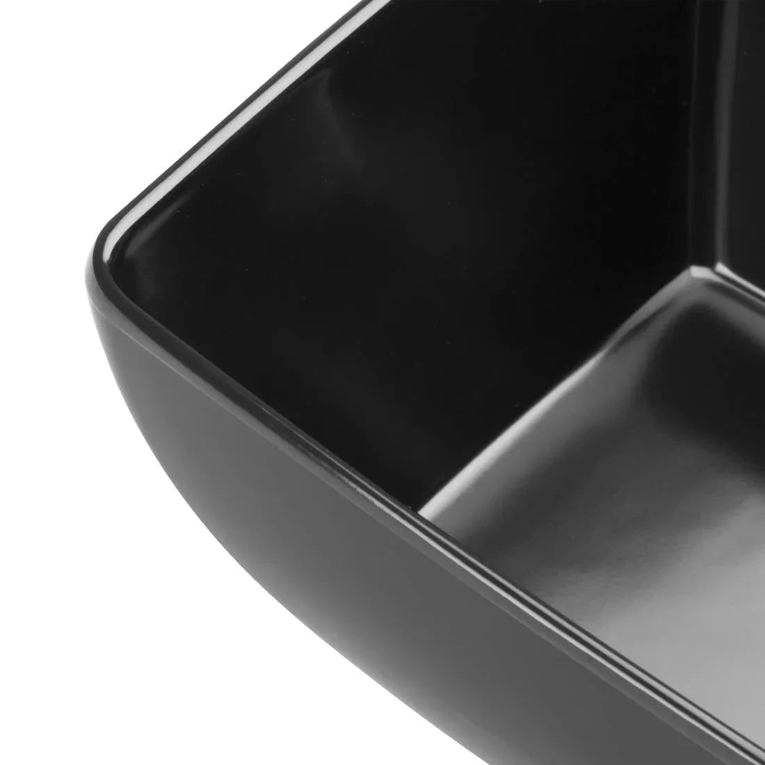 DP146 Curved Black Melamine Bowl 8in - JD Catering Equipment Solutions Ltd