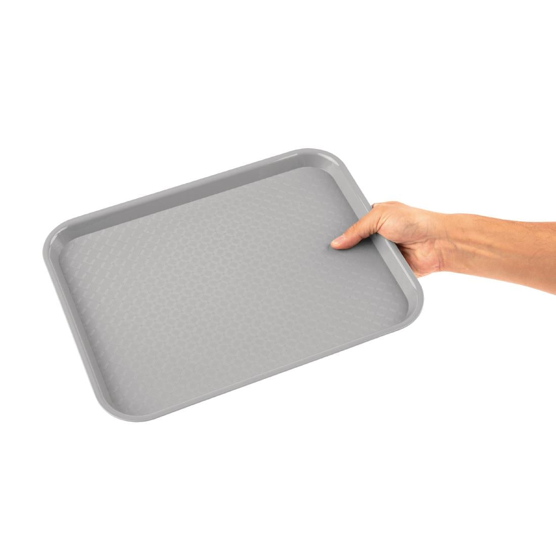 DP217 Kristallon Polypropylene Fast Food Tray Grey Small 345mm JD Catering Equipment Solutions Ltd
