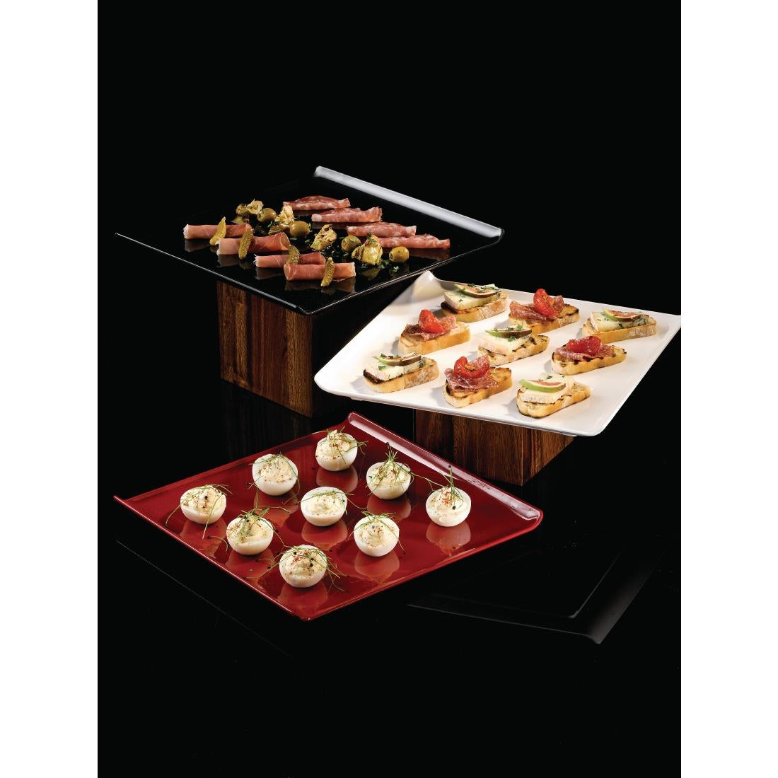 DP889 Churchill Alchemy Melamine Square Trays 303mm (Pack of 4) JD Catering Equipment Solutions Ltd