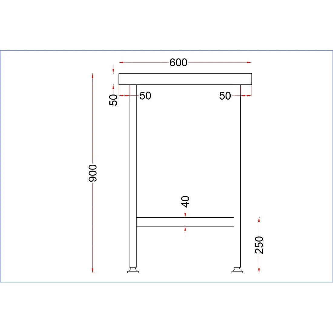 DR041 Holmes Stainless Steel Centre Table 600mm - JD Catering Equipment Solutions Ltd