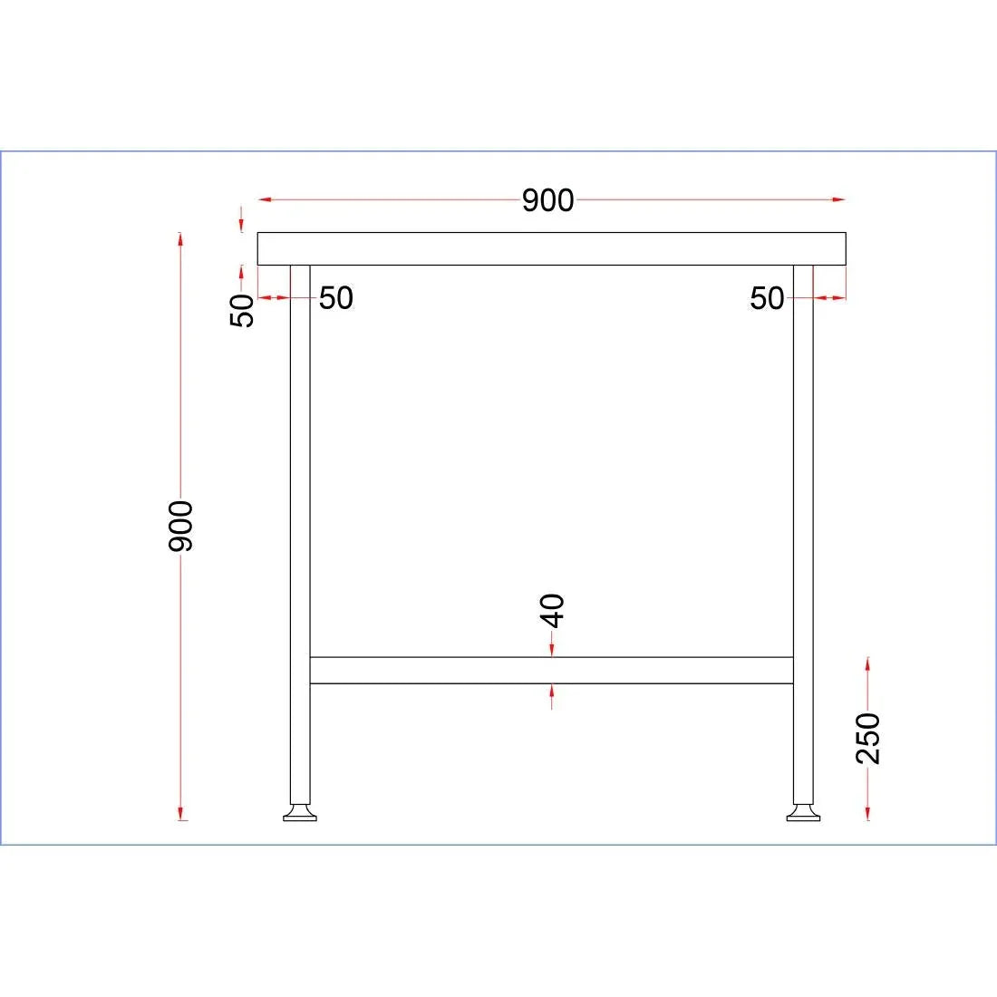 DR042 Holmes Stainless Steel Centre Table 900mm - JD Catering Equipment Solutions Ltd