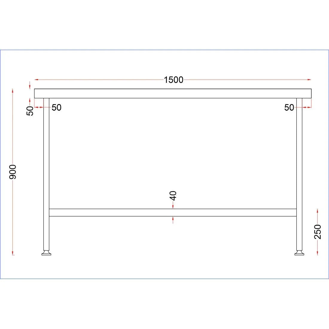 DR044 Holmes Stainless Steel Centre Table 1500mm - JD Catering Equipment Solutions Ltd