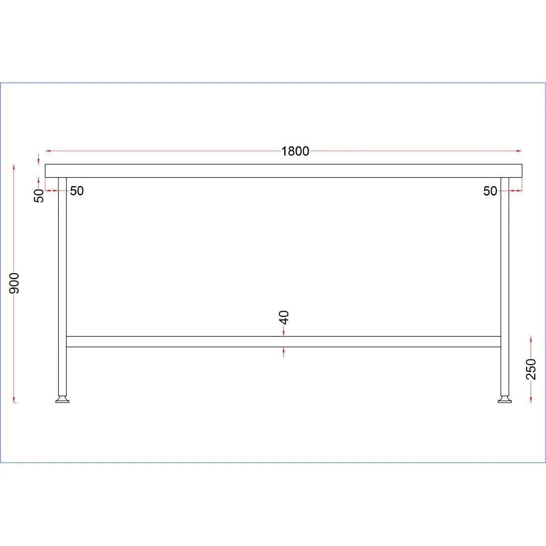 DR045 Holmes Stainless Steel Centre Table 1800mm - JD Catering Equipment Solutions Ltd