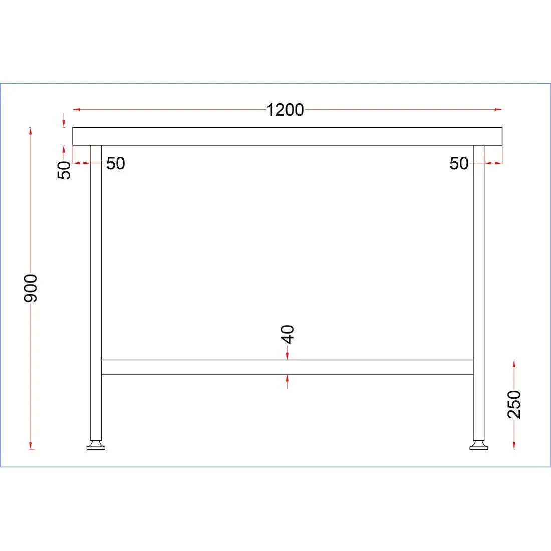 DR050 Holmes Stainless Steel Centre Table 1200mm - JD Catering Equipment Solutions Ltd
