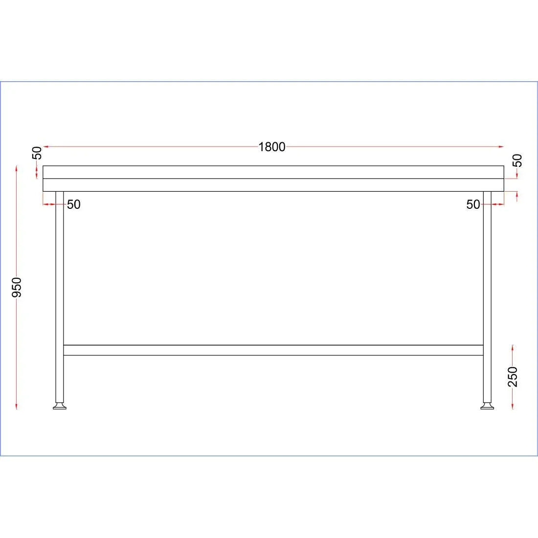 DR052 Holmes Stainless Steel Centre Table 1800mm - JD Catering Equipment Solutions Ltd