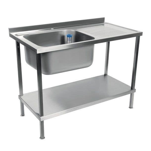DR380 Holmes Fully Assembled Stainless Steel Sink Right Hand Drainer 1000mm - JD Catering Equipment Solutions Ltd
