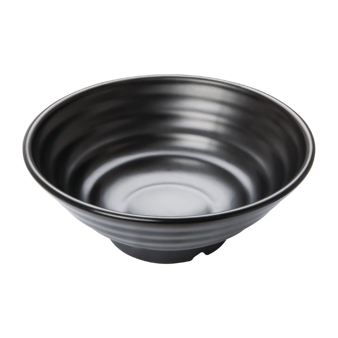 DR512 Kristallon Fusion Melamine Large Bowls Black 230mm (Pack of 4) JD Catering Equipment Solutions Ltd