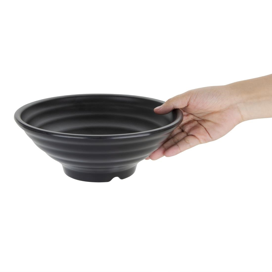 DR512 Kristallon Fusion Melamine Large Bowls Black 230mm (Pack of 4) JD Catering Equipment Solutions Ltd