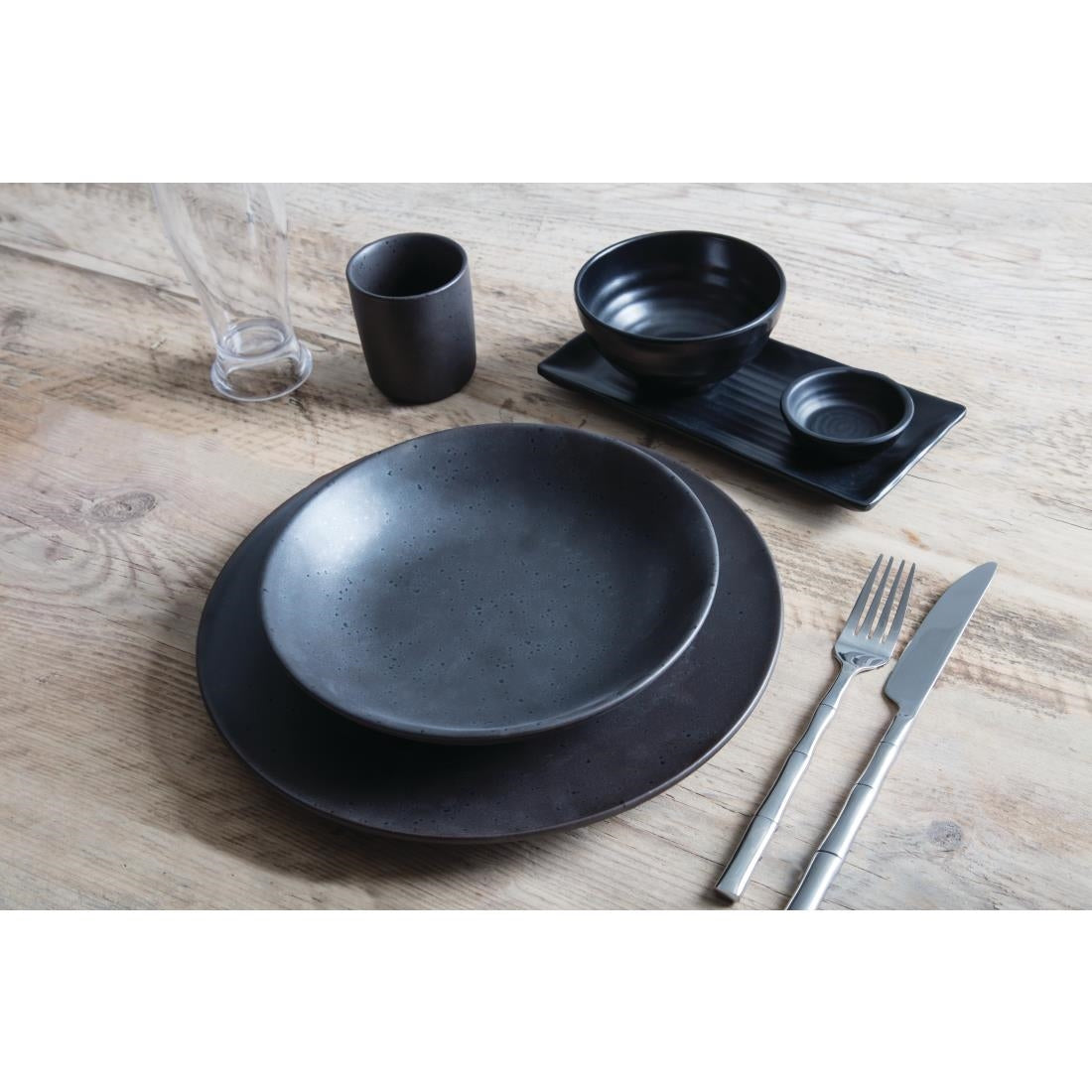 DR514 Kristallon Fusion Melamine Rice Bowls Black 114mm (Pack of 6) JD Catering Equipment Solutions Ltd