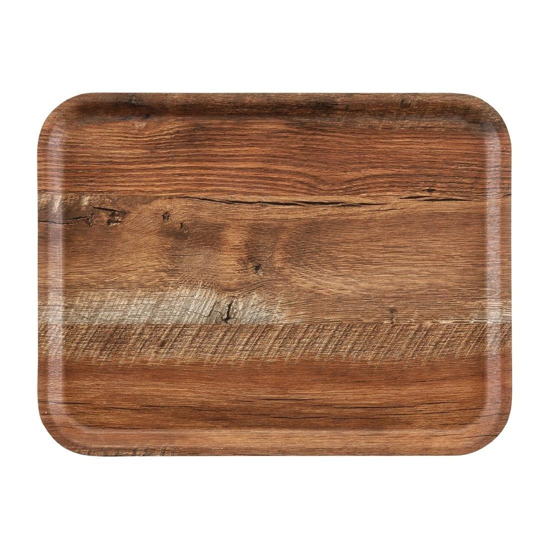 DR586 Cambro Madeira Laminate Canteen Tray Brown Oak 460mm - JD Catering Equipment Solutions Ltd