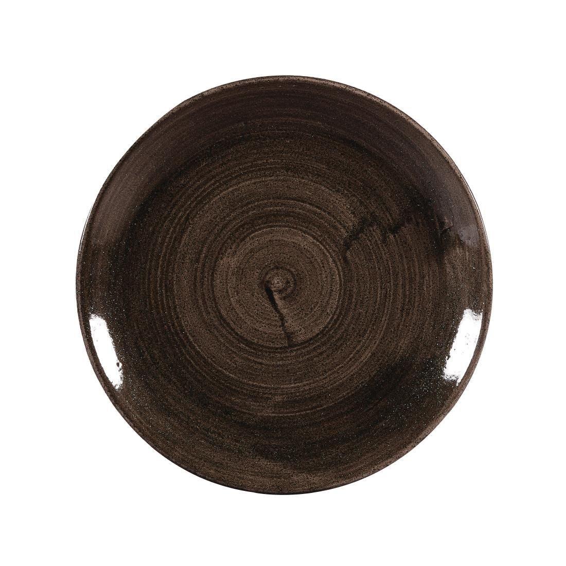 DR650 Churchill Stonecast Patina Coupe Plates Black 288mm (Pack of 12) - JD Catering Equipment Solutions Ltd