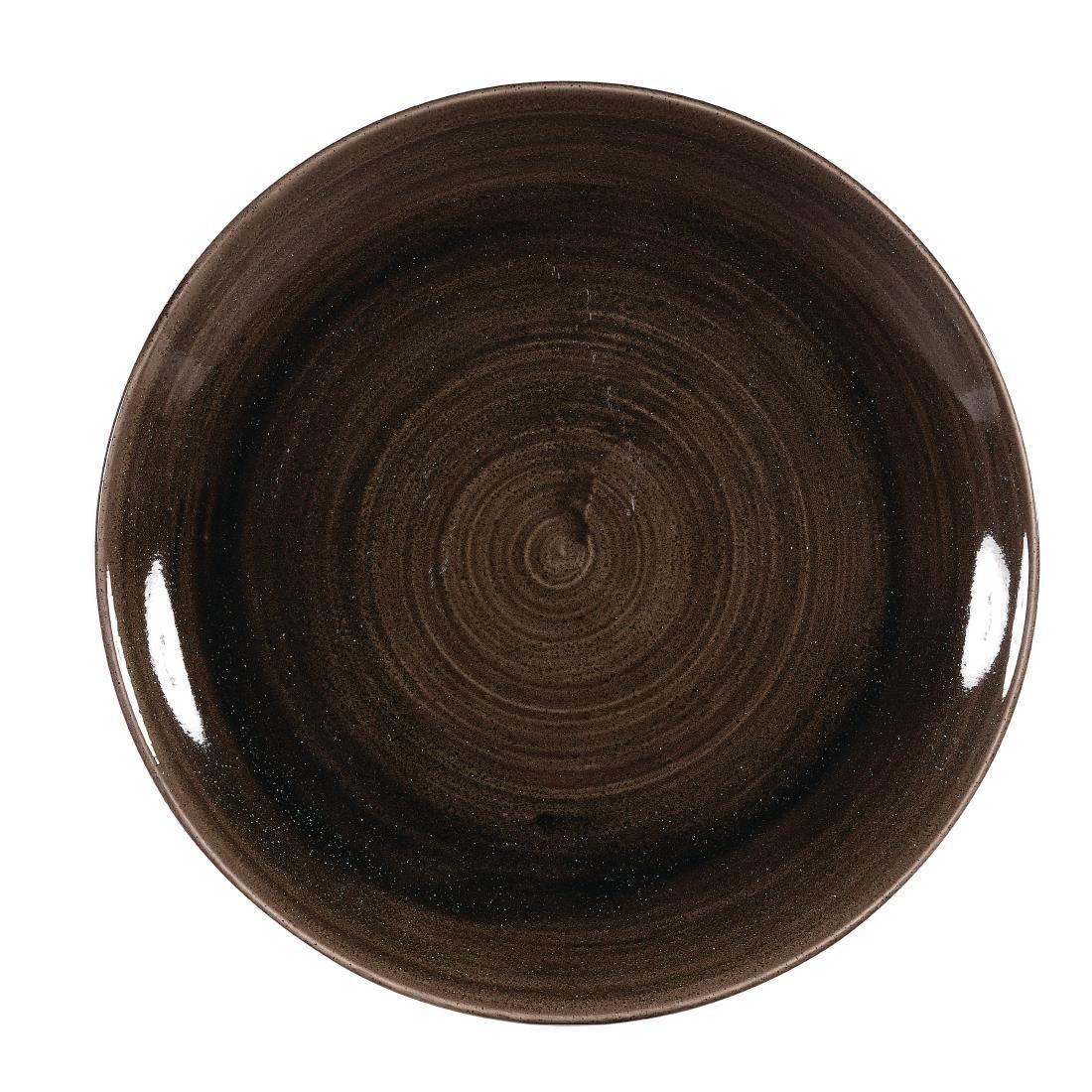 DR651 Churchill Stonecast Patina Coupe Plates Black 260mm (Pack of 12) - JD Catering Equipment Solutions Ltd