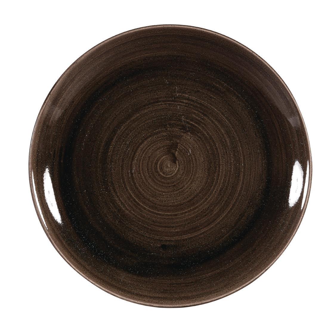 DR651 Churchill Stonecast Patina Coupe Plates Black 260mm (Pack of 12) - JD Catering Equipment Solutions Ltd