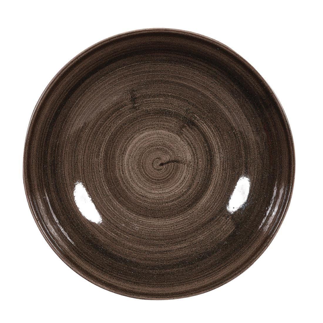 DR652 Churchill Stonecast Patina Coupe Plates Black 217mm (Pack of 12) - JD Catering Equipment Solutions Ltd