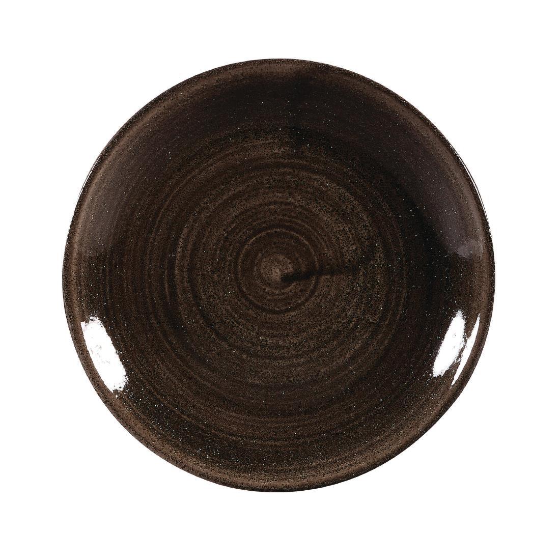 DR653 Churchill Stonecast Patina Coupe Plates Black 165mm (Pack of 12) - JD Catering Equipment Solutions Ltd