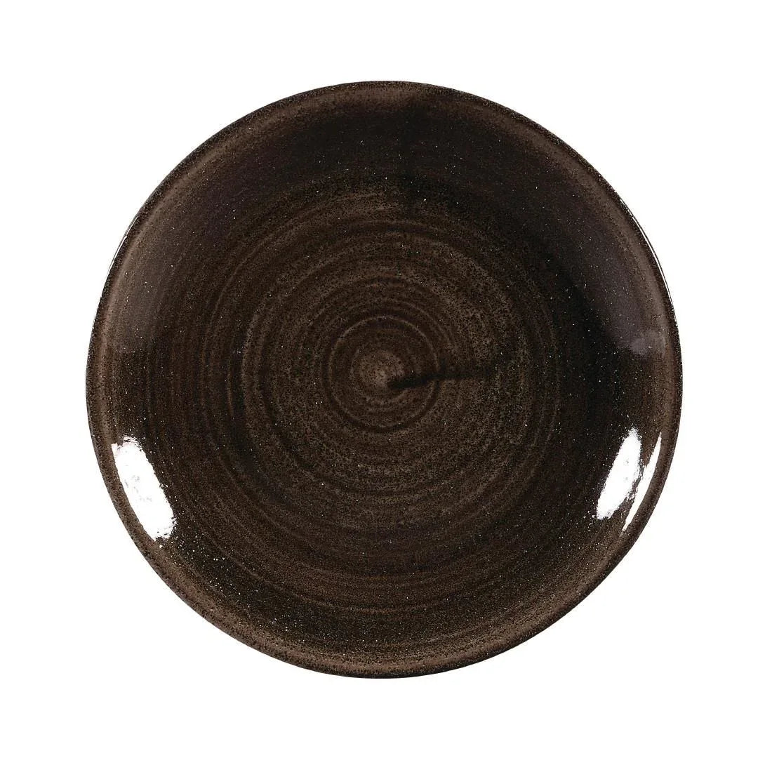 DR653 Churchill Stonecast Patina Coupe Plates Black 165mm (Pack of 12) - JD Catering Equipment Solutions Ltd