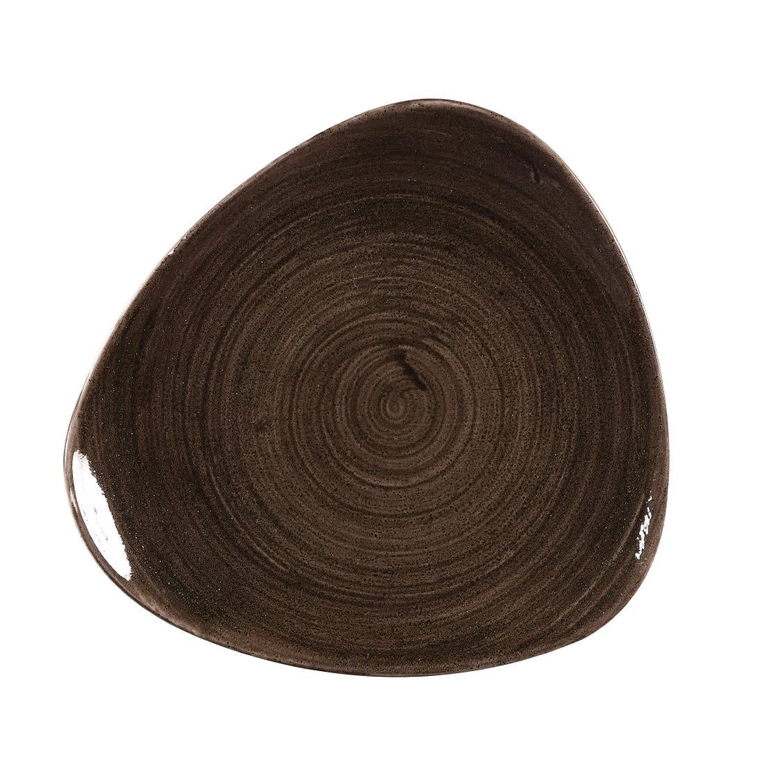 DR655 Churchill Stonecast Patina Triangular Plates Black 229mm (Pack of 12) JD Catering Equipment Solutions Ltd