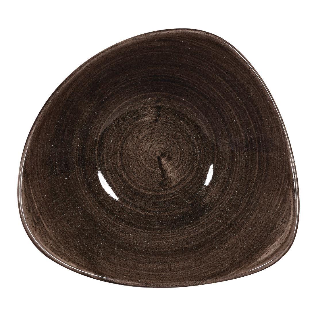 DR656 Churchill Stonecast Patina Triangular Bowls Black 235mm (Pack of 12) - JD Catering Equipment Solutions Ltd