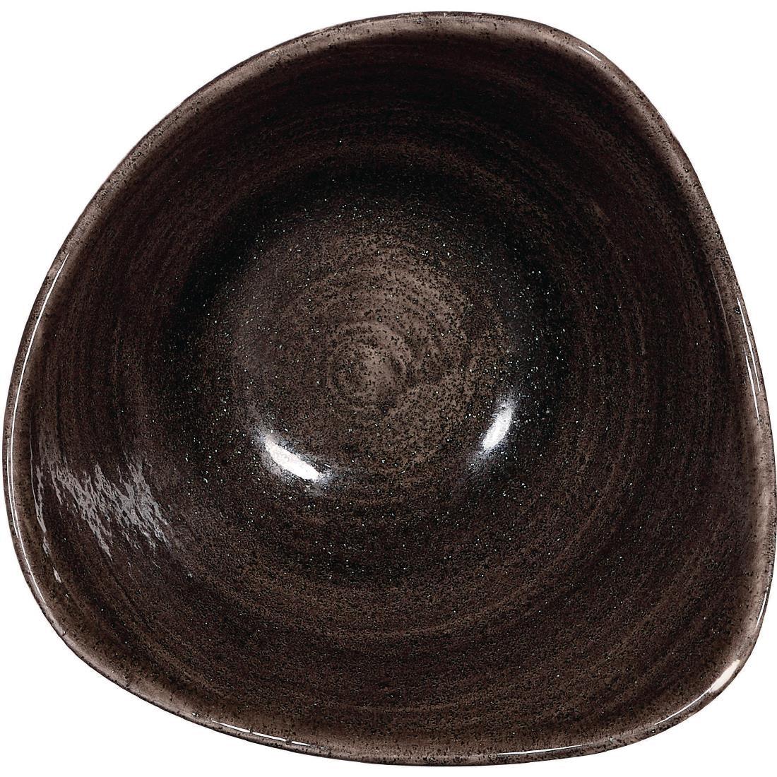 DR657 Churchill Stonecast Patina Triangular Bowls Black 153mm (Pack of 12) - JD Catering Equipment Solutions Ltd