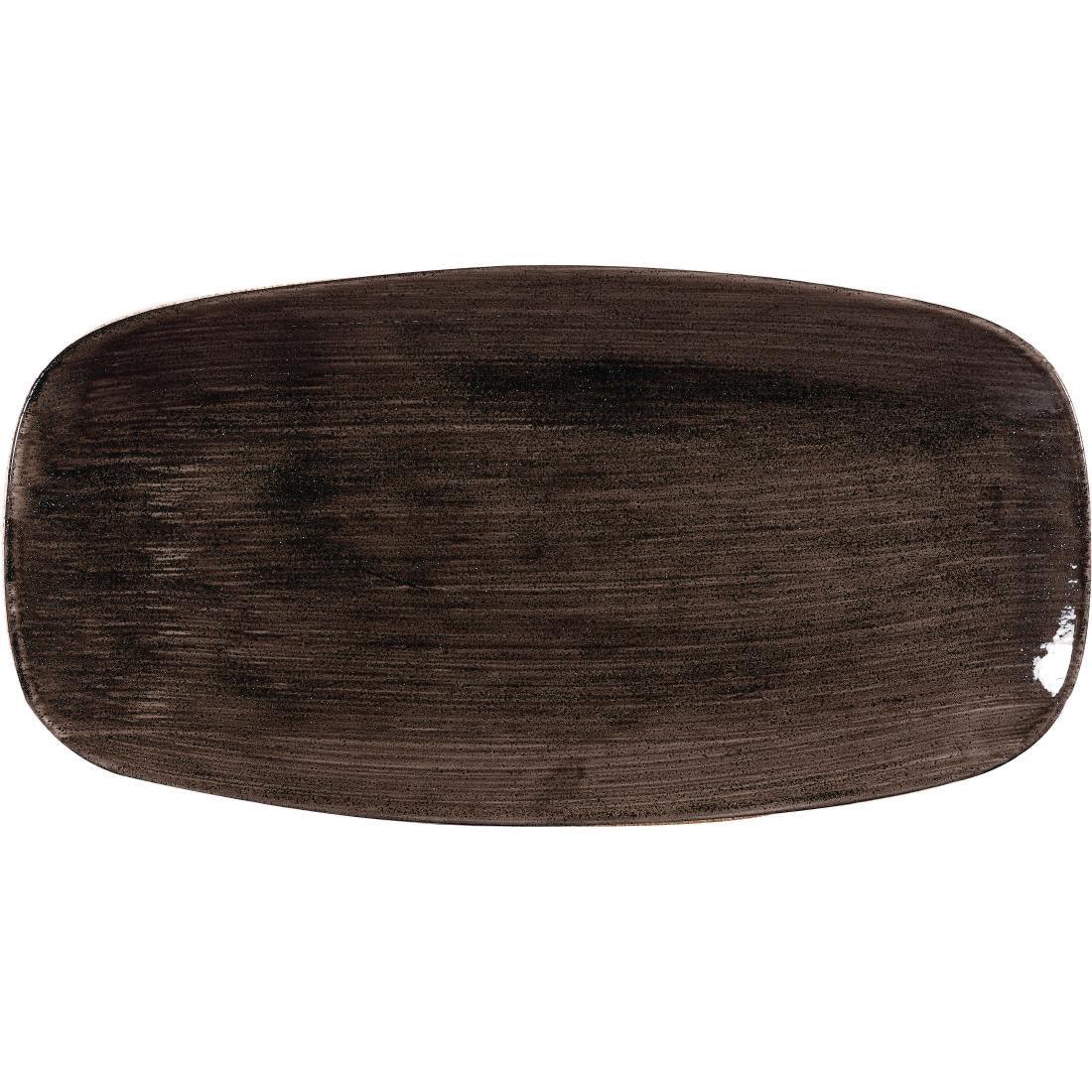 DR658 Churchill Stonecast Patina Rectangular Plates Black 298mm (Pack of 12) - JD Catering Equipment Solutions Ltd