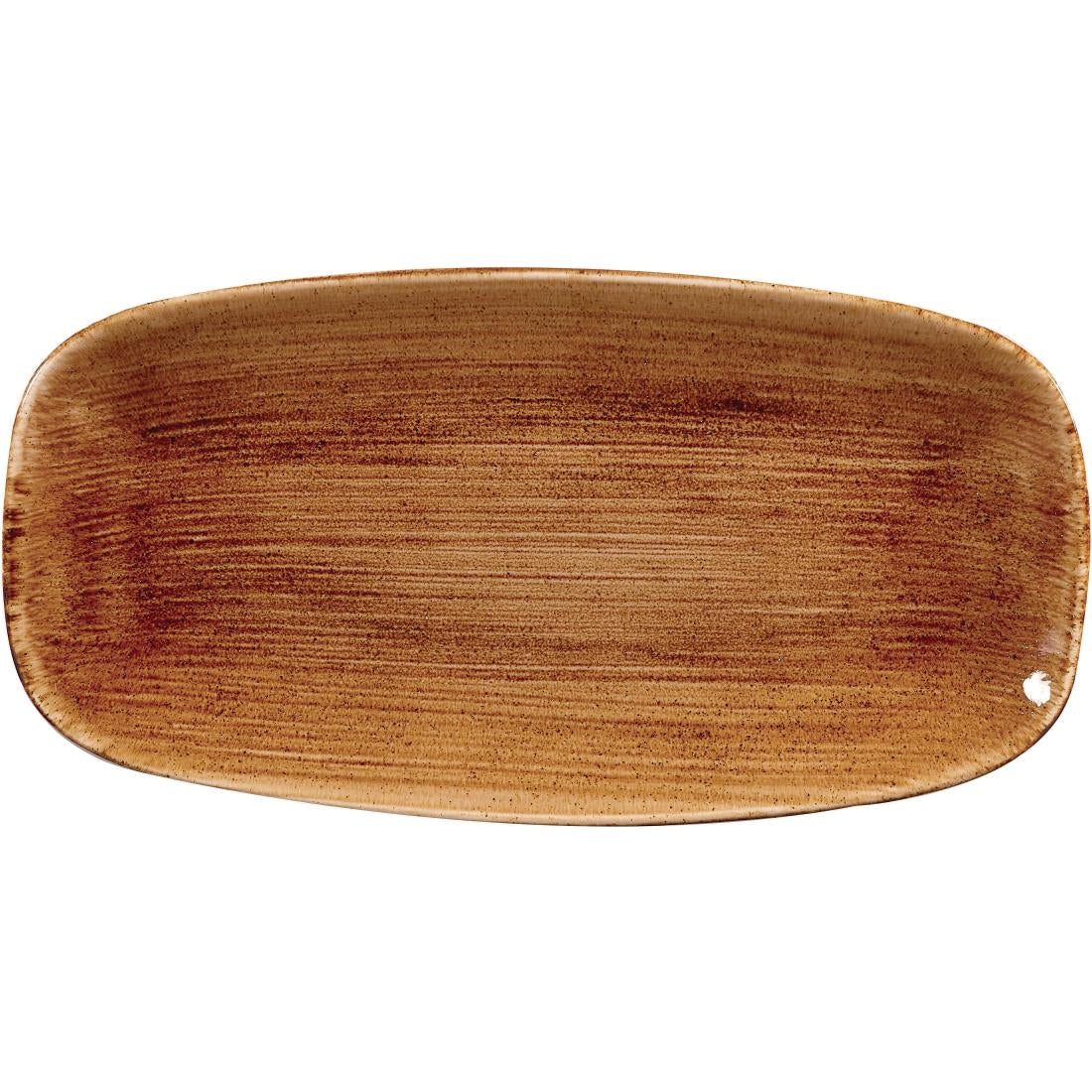 DR669 Churchill Stonecast Patina Rectangular Plates Vintage Copper 355mm (Pack of 6) JD Catering Equipment Solutions Ltd