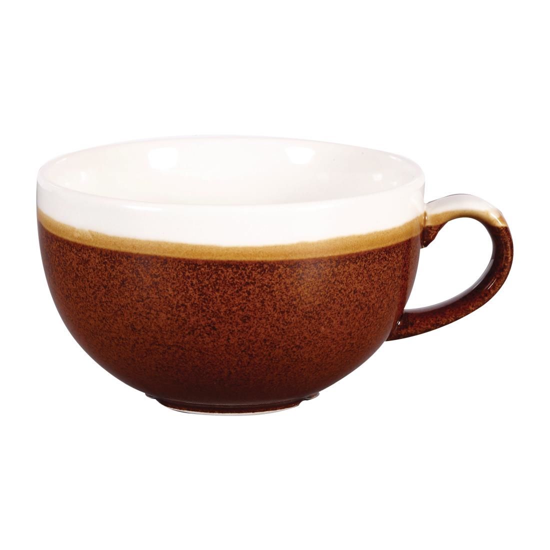 DR678 Churchill Monochrome Cappuccino Cup Cinnamon Brown 225ml (Pack of 12) JD Catering Equipment Solutions Ltd